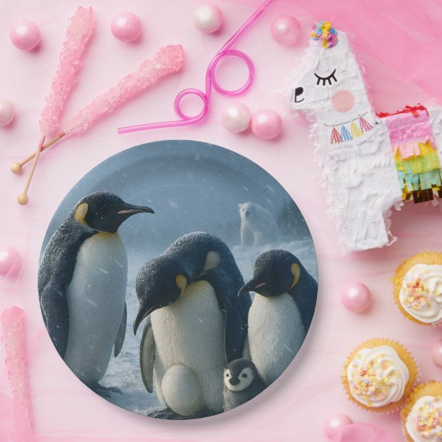 Penguin 22.9 cm round paper plate (Party)