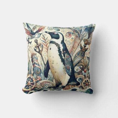 Penguin 2 throw pillow
