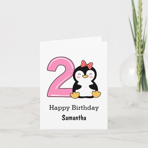 Penguin 2nd Birthday Card