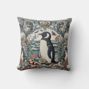 Penguin 3 throw pillow