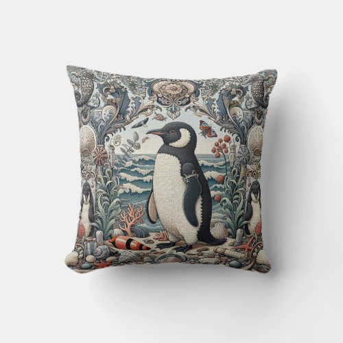 Penguin  3 throw pillow
