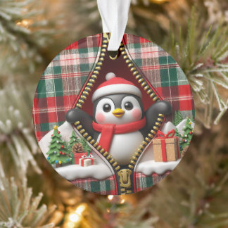 Penguin 3D Christmas Ceramic Ornament