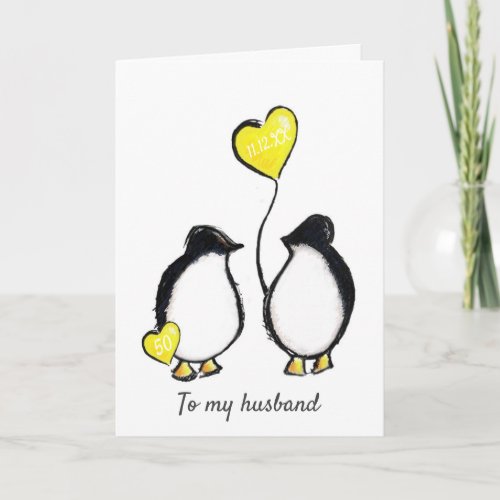 Penguin 50th Golden wedding anniversary husband