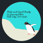 Penguin Address Labels<br><div class="desc">Make a cheerful statement with this contemporary address sticker. Suitable for holiday cards or all year round. Related items,  including greeting cards,  invitations,  and gift tags are in my Winter Holidays gallery.</div>