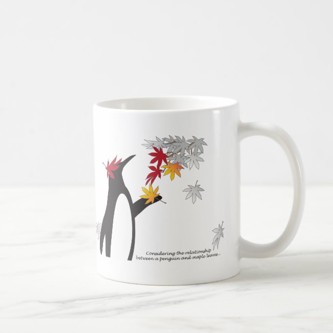 Penguin and Autumn Leaves Quote Fall Season Funny