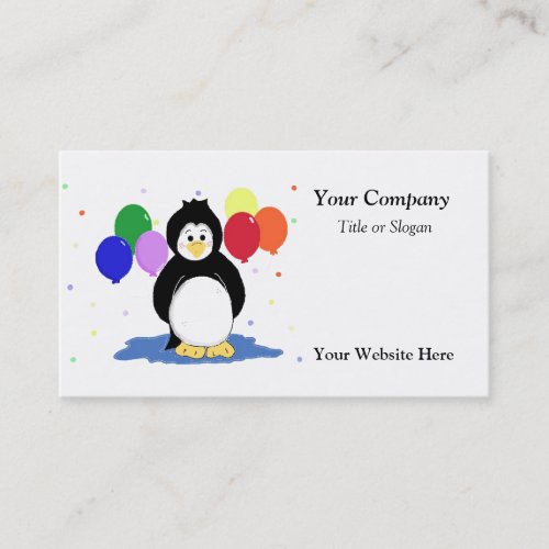 Penguin and Balloons Business Card