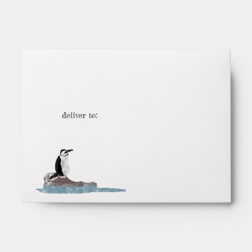 Penguin and Earth Lined Return Address Envelope
