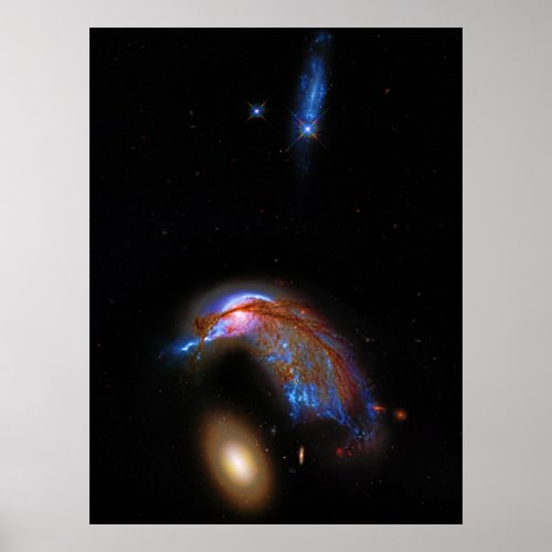 Penguin and Egg _ Interacting Galaxy Duo Arp 142 Poster