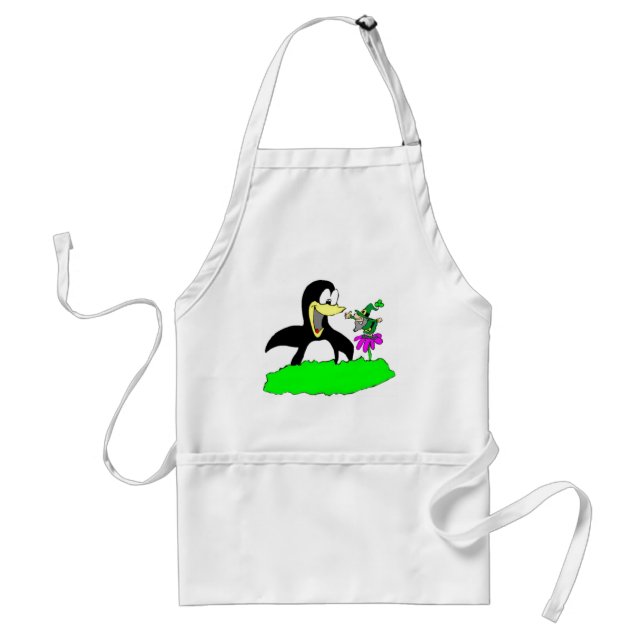 Penguin and Leprechaun Adult Apron (Front)