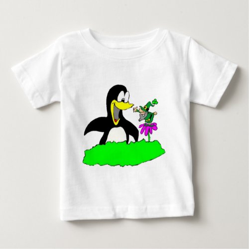 Penguin and Leprechaun Baby T_Shirt