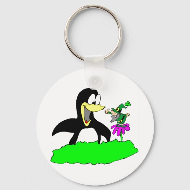 Penguin and Leprechaun Keychain (Front)