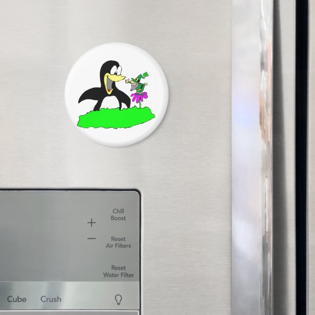 Penguin and Leprechaun Magnet (In Situ (Fridge))
