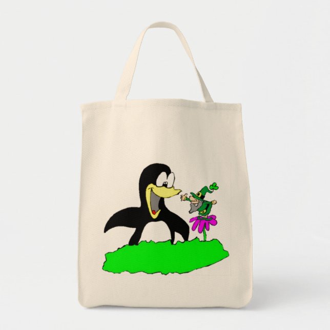 Penguin and Leprechaun Tote Bag (Front)