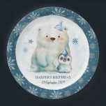 Penguin and Polar Bear Winter Birthday Paper Plates<br><div class="desc">Chill vibes ahead! Get ready to turn up the coolness at your little cub's winter birthday party with this captivating paper plate design! Our watercolor polar bear and friendly penguin are the hippest guests in town, all set to help celebrate. Snowflakes dance around the stylish design, setting the scene for...</div>