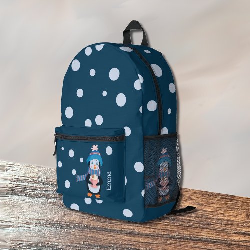 Penguin and Polka Dots Blue Child Backpack