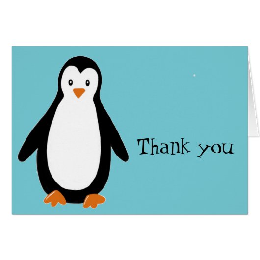 Penguin and popsicle, thank you cards (Front Horizontal)