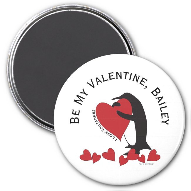 Penguin and Red Heart Be My Valentine