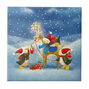 Penguin and Reindeer Tile