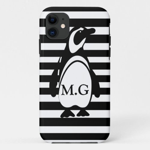 Penguin and Stripes iPhone 11 Case