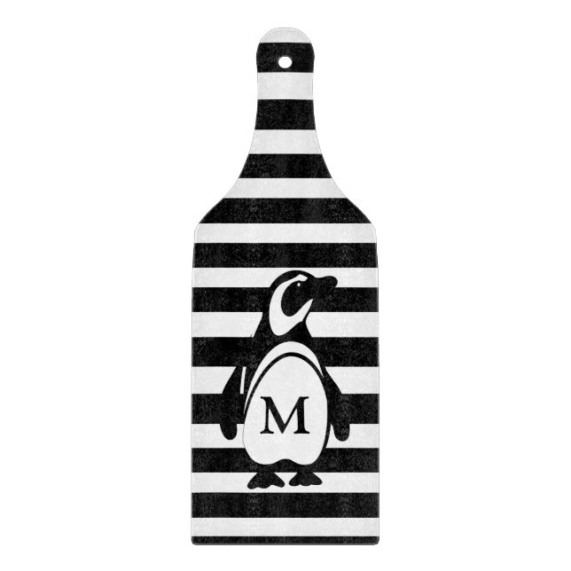 Penguin and Stripes Cutting Board (Front)
