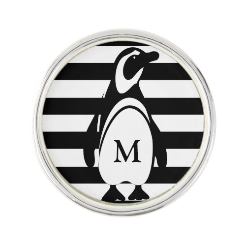 Penguin and Stripes Lapel Pin