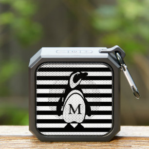 Penguin and Stripes Monogrammed Bluetooth Speaker