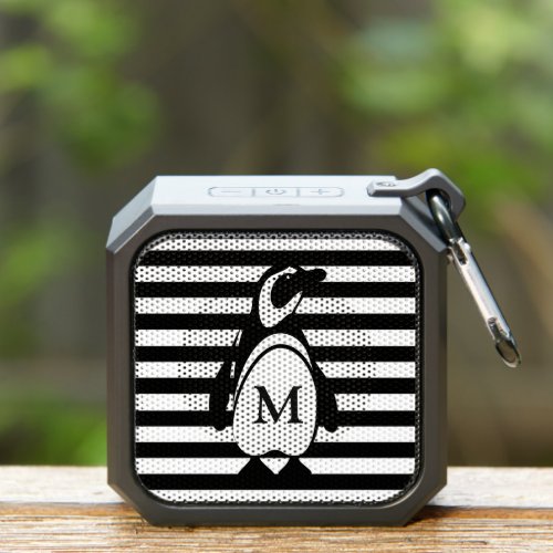 Penguin and Stripes Monogrammed Bluetooth Speaker