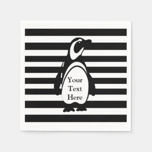 Penguin and Stripes Paper Napkins