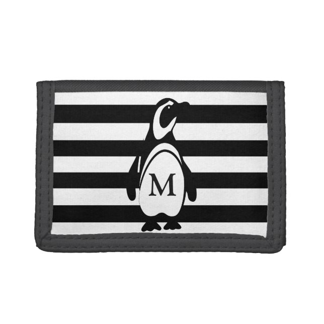 Penguin and Stripes Tri-fold Wallet (Front)