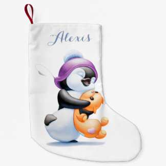 Penguin and Teddy Bear Personalized Stocking