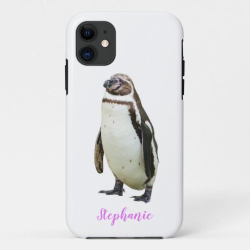 Penguin Animal Personalized Name iPhone 11 Case