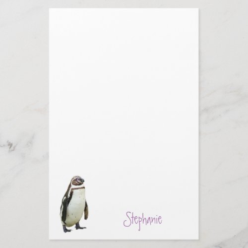 Penguin Animal Personalized Name Stationery