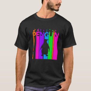 Penguin Animal Rainbow Bubble With Silhouette T-Shirt