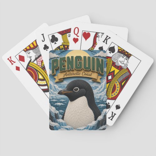 Penguin Antarctic Coast POPCUT Poker Cards