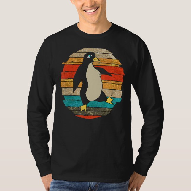 Penguin  Antarctica Zoo Bird Animal Retro Penguin  T-Shirt (Front)