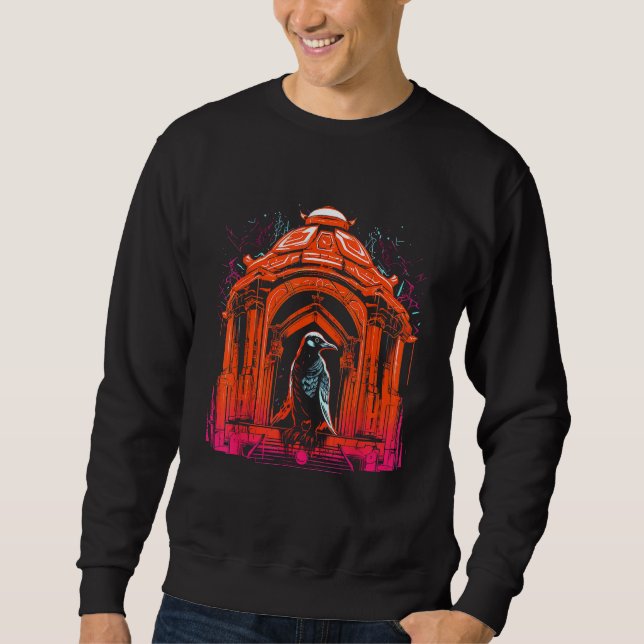 Penguin Architecture Artwork Animal Motif Penguin Sweatshirt (Front)