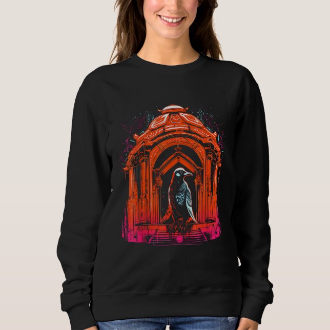 Penguin Architecture Artwork Animal Motif Penguin Sweatshirt (Front)