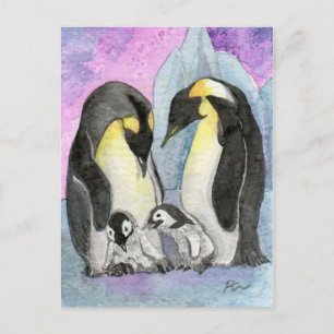 Penguin Art Family Get Together Postcard