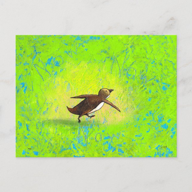 Penguin art hurried rushing Grace Under Pressure Postcard (Front)