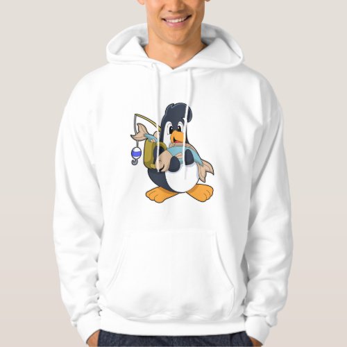 Penguin as Angler with Fish Hoodie