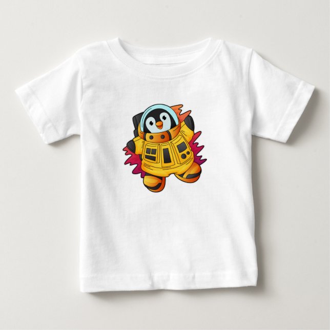 Penguin as Astronaut in Suit Baby T-Shirt (Front)