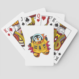 Penguin as Astronaut in Suit Poker Cards