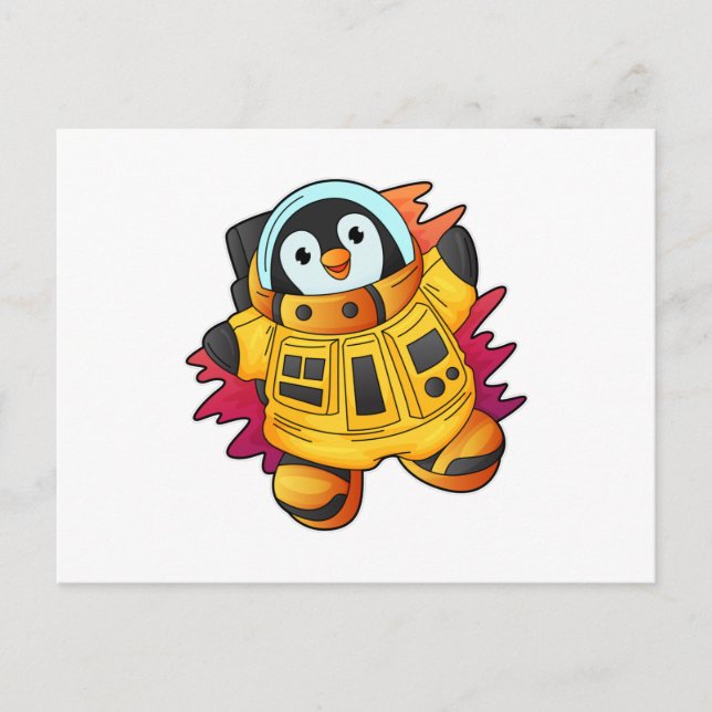 Penguin as Astronaut in Suit Postcard (Front)
