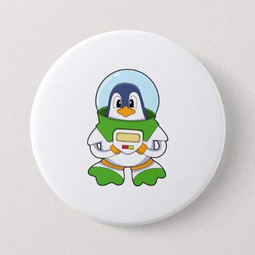 Penguin as Astronaut with Costume Button