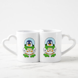 Penguin as Astronaut with Costume Coffee Mug Set