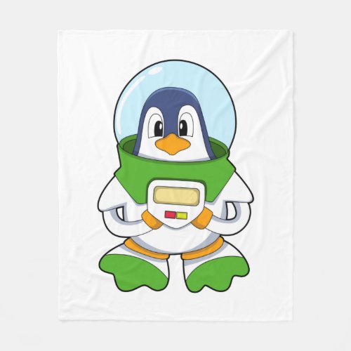 Penguin as Astronaut with Costume Fleece Blanket