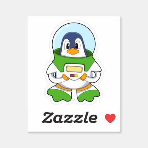 Penguin as Astronaut with Costume Sticker