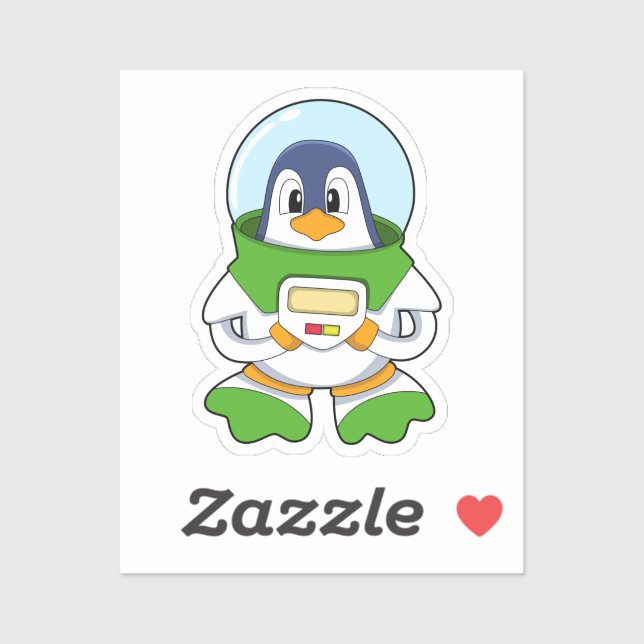 Penguin as Astronaut with Costume Sticker (Sheet)