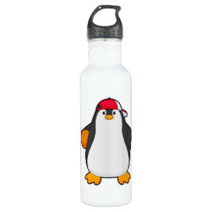 Penguin as Basketball player with Basketball ball Stainless Steel Water Bottle