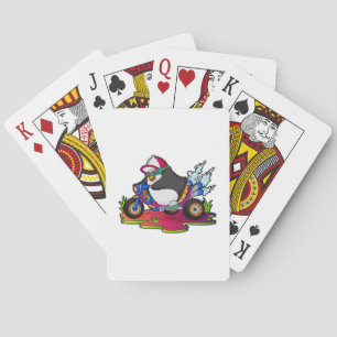 Penguin as Biker with Motorcycle Poker Cards